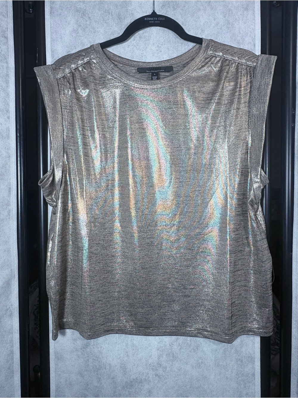 WHBM Metallic Gold Sleeveless Top large like new